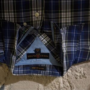 VintageTommy Hilfiger Men's Blue Plaid Shirt